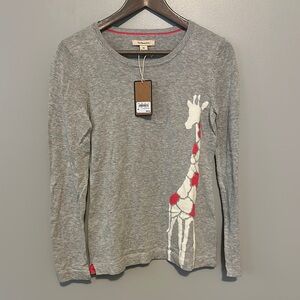 G.H. Bass & Co. Gray Crew Neck Sweater with Giraffe Design